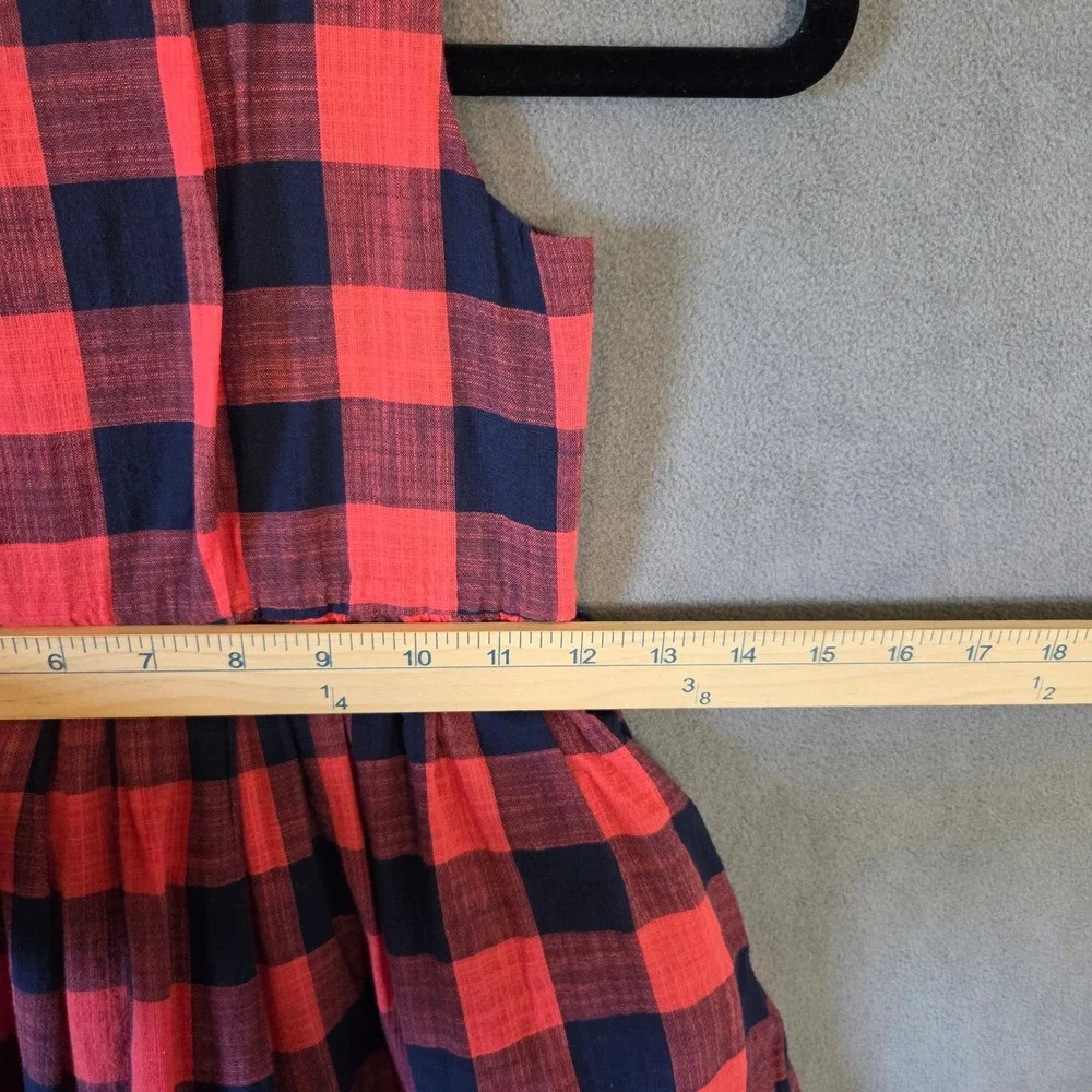 Crewcuts Buffalo Plaid Dress Girl's Size 6 Gingham Cotton Lined Zip Christmas